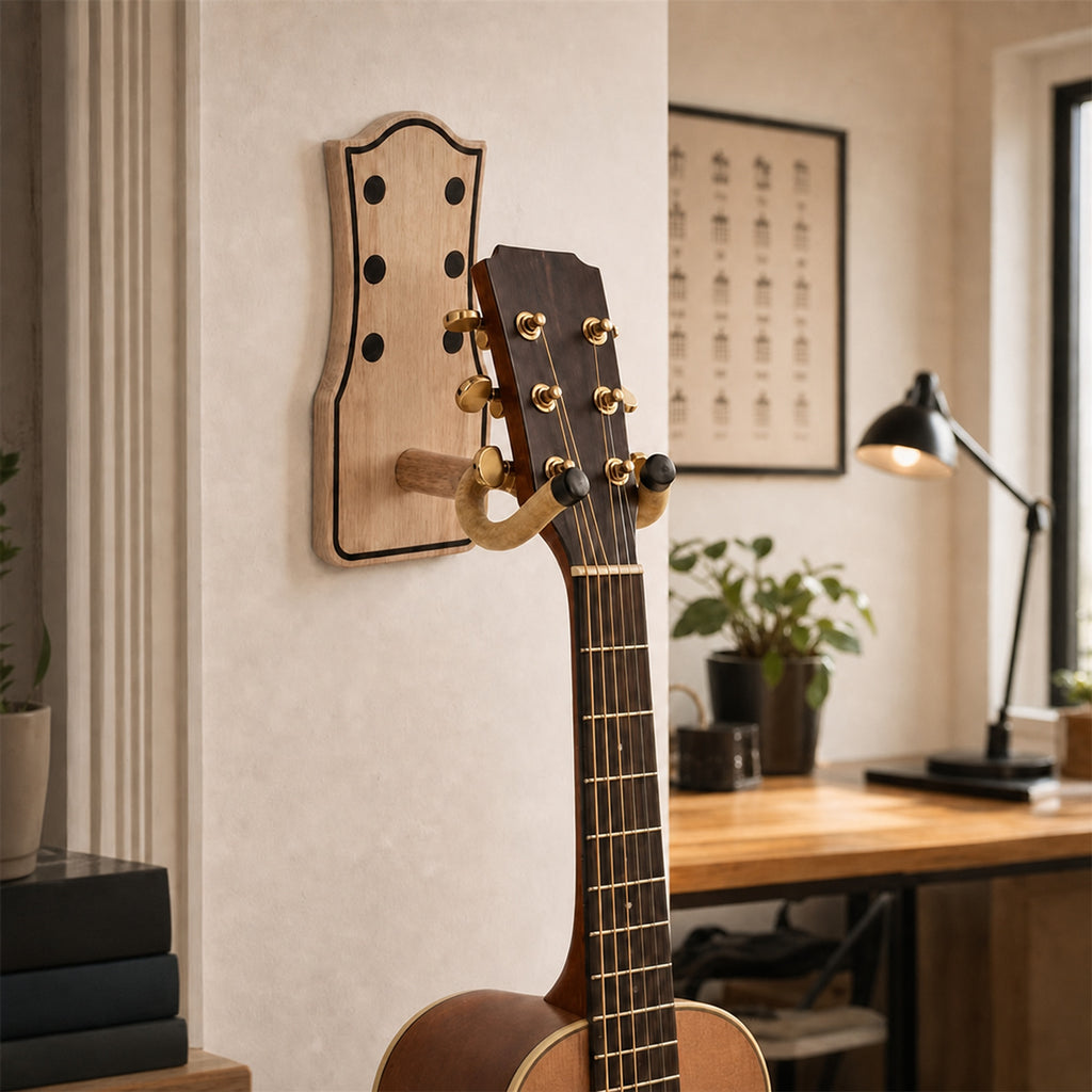 OMORA Solo Wall Hanger in a warm music lifestyle setting.