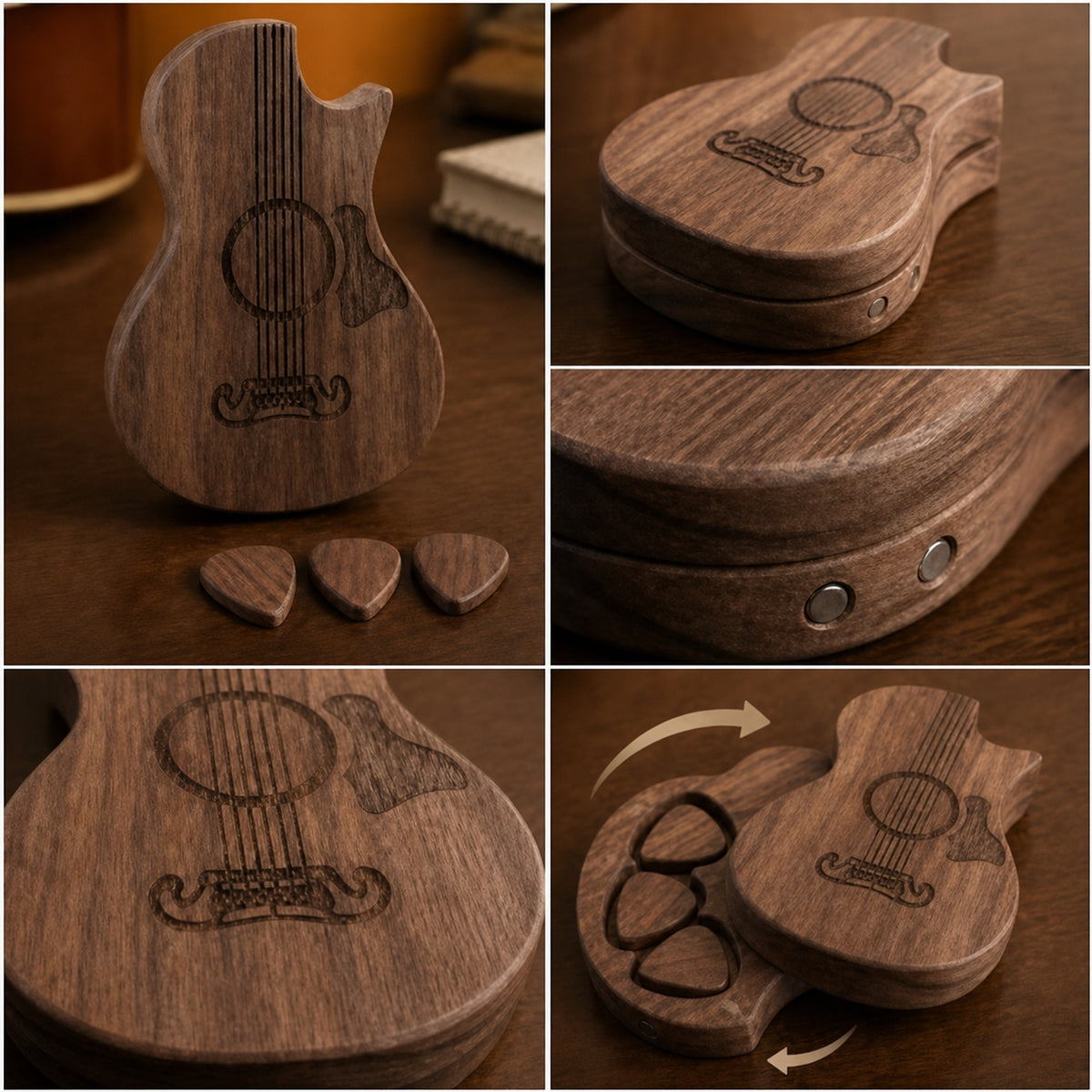 Close view of OMORA Pickcase Guitar Box.