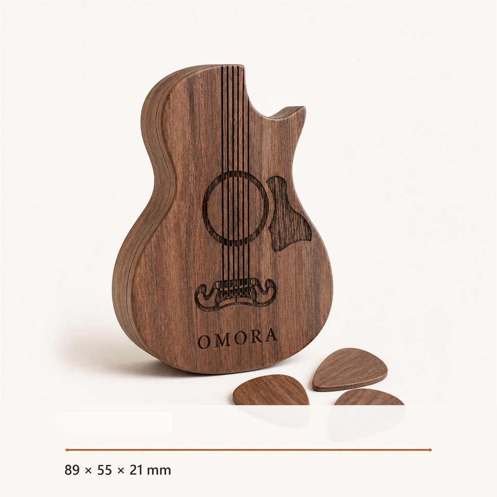 OMORA Pickcase Guitar Box shown with its locked dimension information.