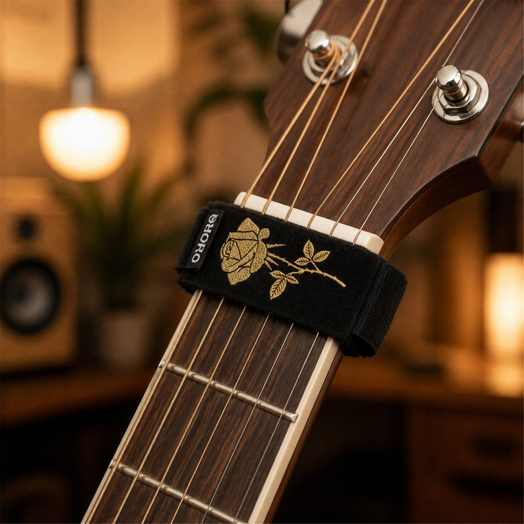 OMORA Rose String Dampener in a creative music setup.