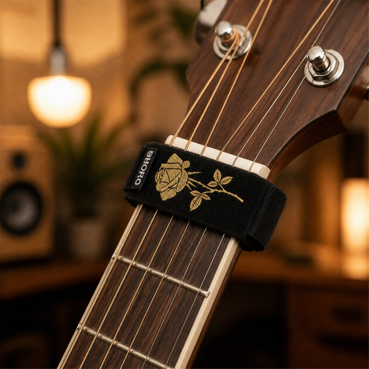 OMORA Rose String Dampener in a creative music setup.